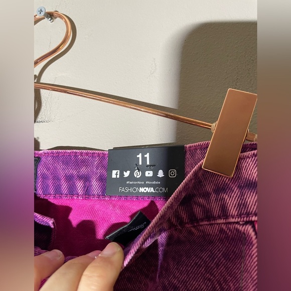 FASHION NOVA Two Heart Colorblock High Rise Straight Leg Jean Size 11 NWT - Picture 4 of 7